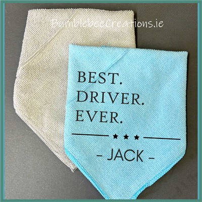 Twin Pack Microfiber Cloths : Best Driver Ever